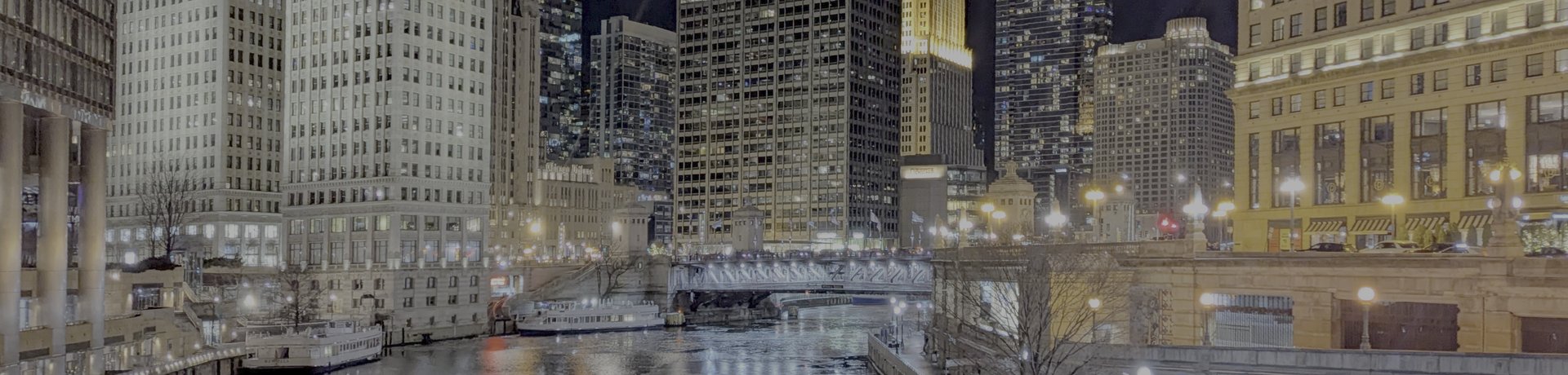Chicago River at night